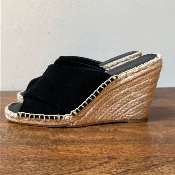 Banana Republic Black Wedge Square Toe Espadrilles - Picture 2 of 8